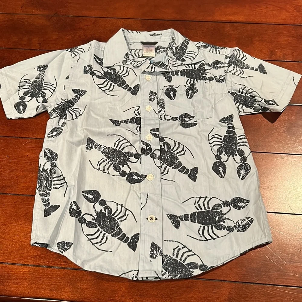 NWT Gymboree Eastern Seaboard 2009 Lobster Blue Oxford Button Up Shirt Size 4